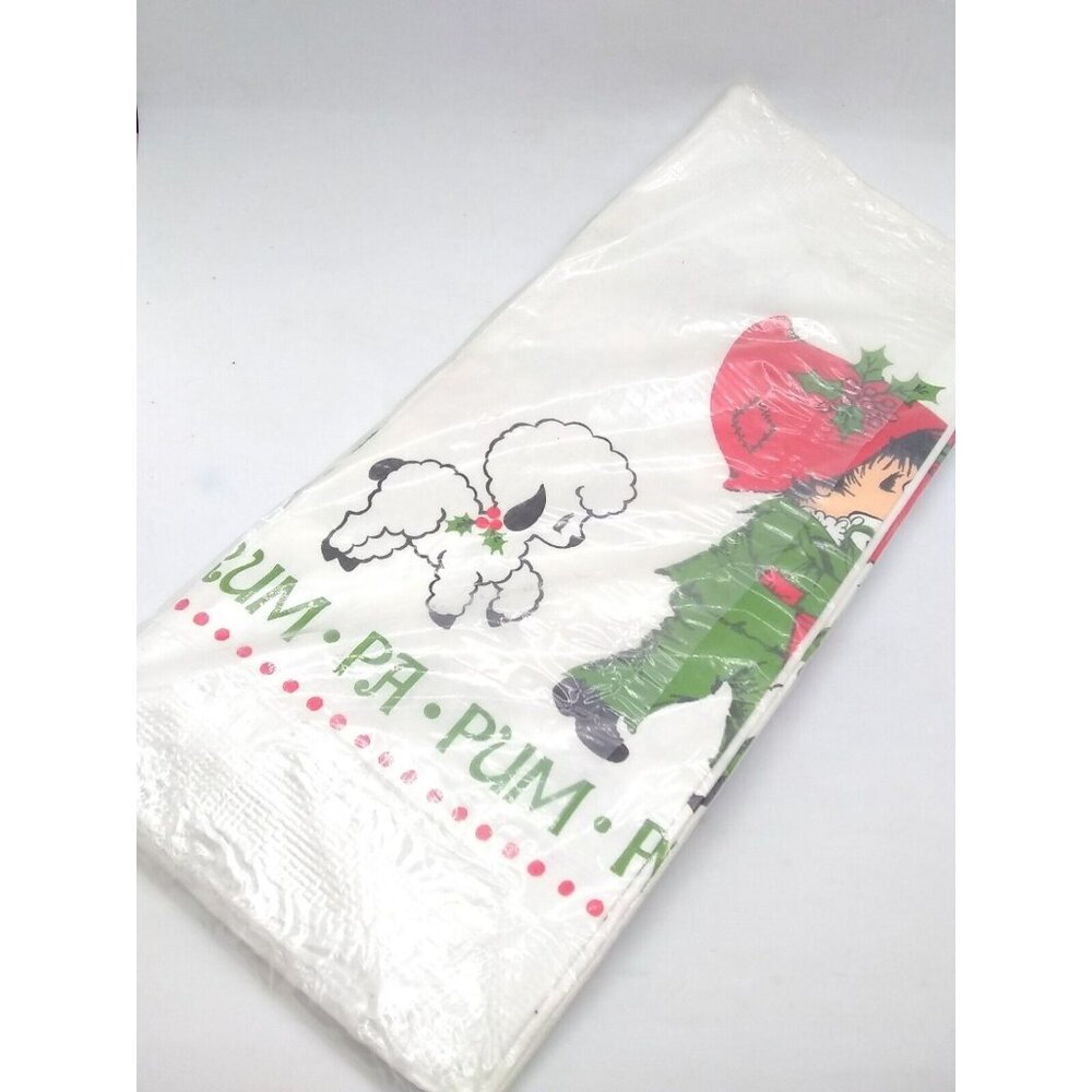 NOS Vtg sealed Package Hallmark Little Drummer Boy Paper Table Cover xmas 60x102